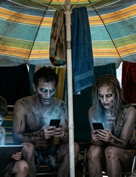 Mary Martín analizando la sociedad de los zombis digitales en vacaciones